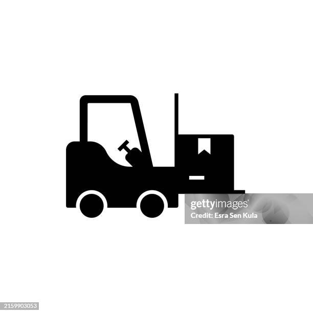 forklift solid icon design. suitable for infographics, web pages, mobile apps, ui, ux, and gui design. - warehouse conversion stock illustrations