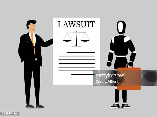 ai lawsuit - plaintiff stock illustrations