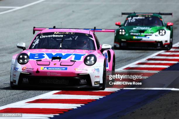 Theo Oeverhaus of Germany and BWT Lechner Racing drives on track during the Round 3 Spielberg race of the Porsche Mobil 1 Supercup at Red Bull Ring...