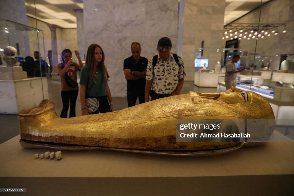 Visitors Tour The National Museum of Egyptian Civilization In Cairo