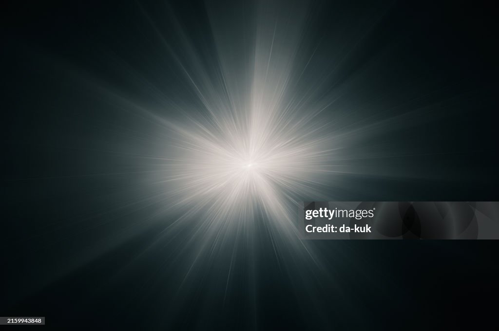 Lens flare on black background. Overlay design element