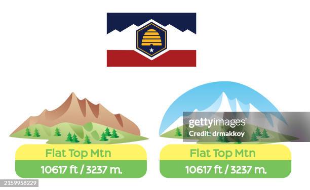 mount flat top, utah state - flat top mountain utah stock illustrations