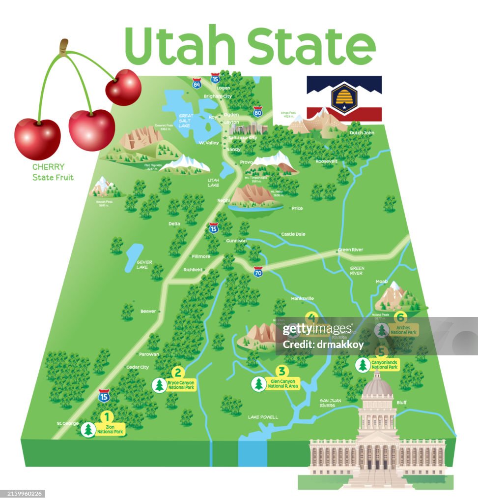 Mappa dello Stato dello Utah