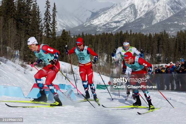 johannes hosflot klaebo canmore langlauf-weltcup - sprint-sport-wettbewerbsform stock-fotos und bilder