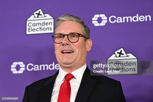 Labour leader Keir Starmer speaks after winning the constituency of Holborn and St Pancras during the UK general election on July 5, 2024 in London,...