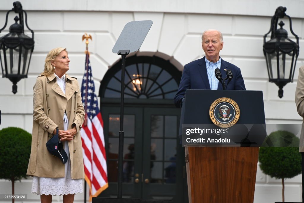 US President Biden hosts 4th of July BBQ in White House for service members