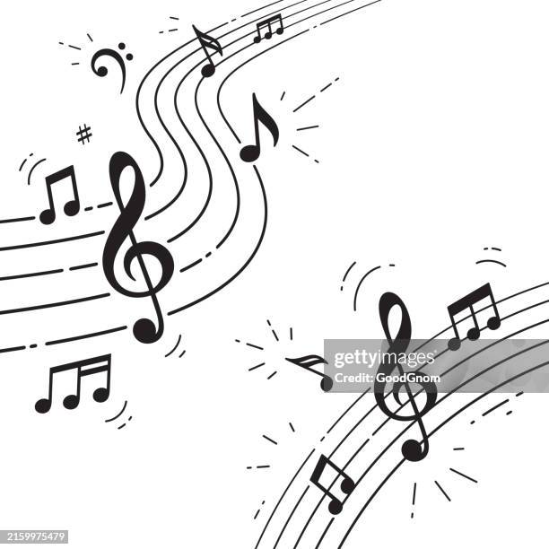 bildbanksillustrationer, clip art samt tecknat material och ikoner med musical notes design - musikaliskt förtecken
