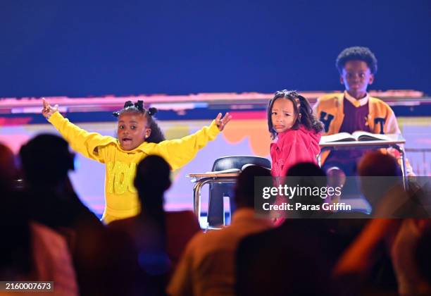 VanVan and Heiress Harris perform onstage during the 2024 BET Awards at Peacock Theater on June 30, 2024 in Los Angeles, California.
