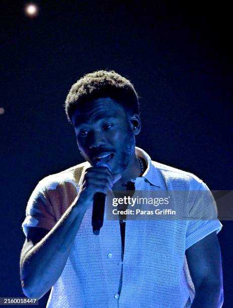 Donald Glover AKA Childish Gambino performs onstage during the 2024 BET Awards at Peacock Theater on June 30, 2024 in Los Angeles, California.