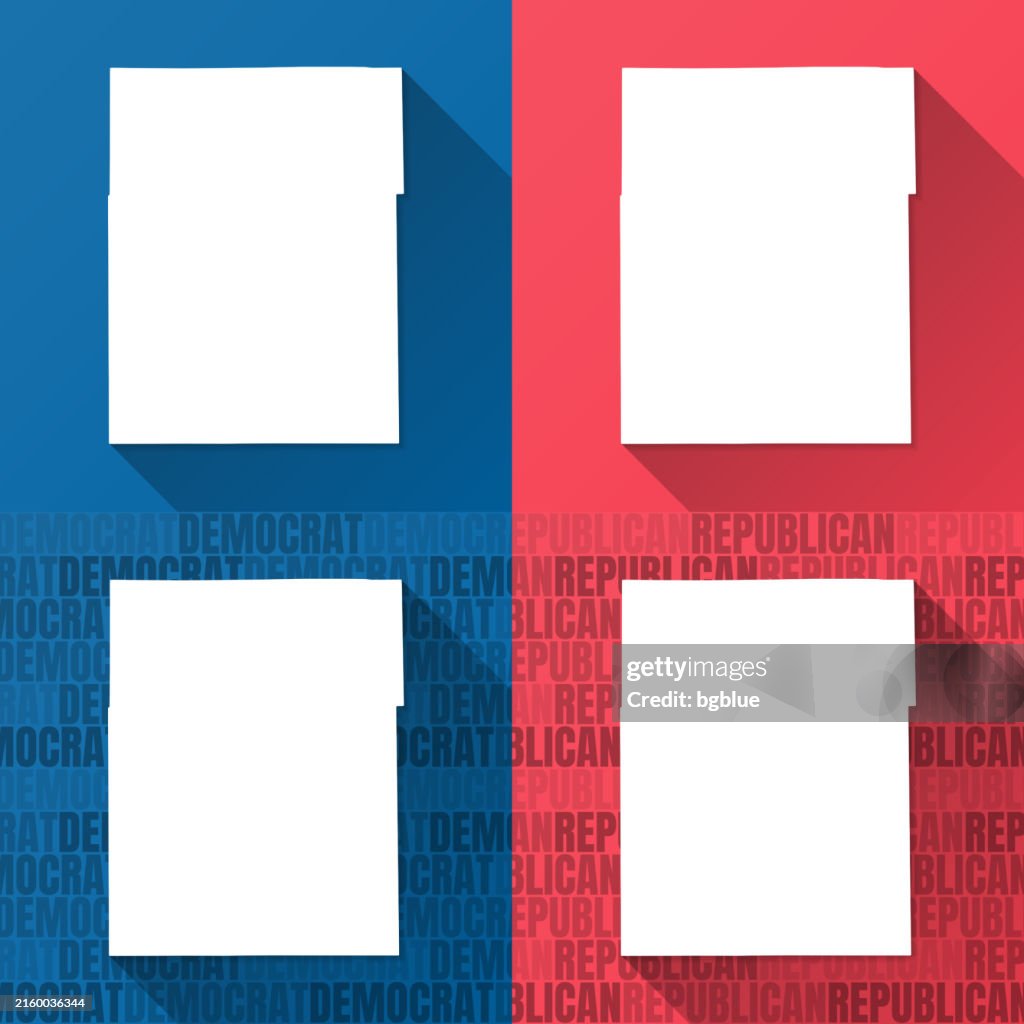 Champaign County, Illinois. Maps on blue and red backgrounds