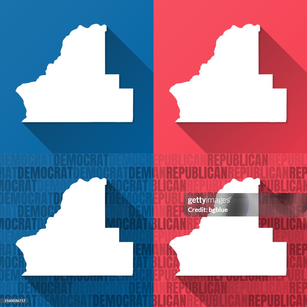 Walla Walla County, Washington. Maps on blue and red backgrounds