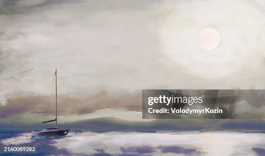 Seascape with the rising sun Seascape with the rising sun