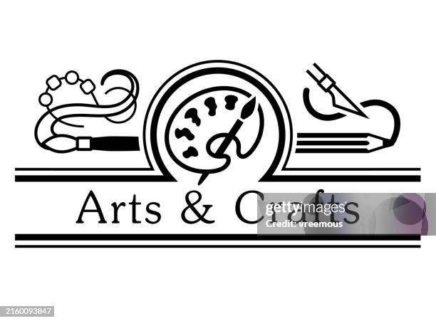 art and craft banner sign - craft stock illustrations