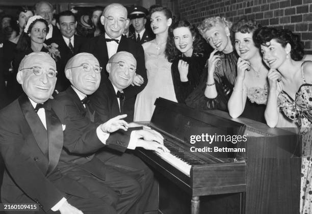 Quartet of Truman fans play "I Love Piano" at the inauguration gala at the Armory.