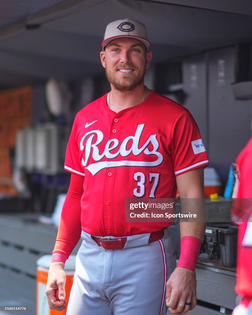 Anthony Stephan Reds Cincinnati Reds Catcher Tyler Stephenson prior to the Major League ...