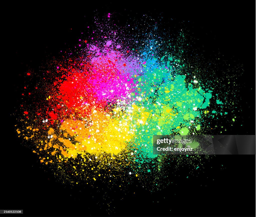 Pride Color Powder Pride Festival Rainbow Colored Grunge Paint Powder Illustration High ...