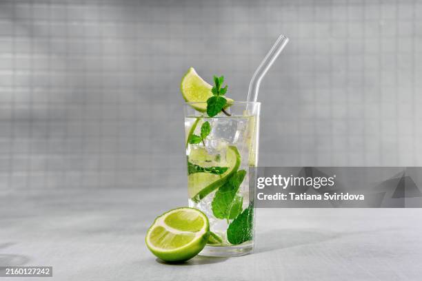 high ball glass with mojito cocktail - cachaça stock pictures, royalty-free photos & images