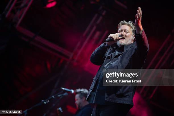 Guy Garvey of Elbow performs at Trinity College on July 01, 2024 in Dublin, Ireland.