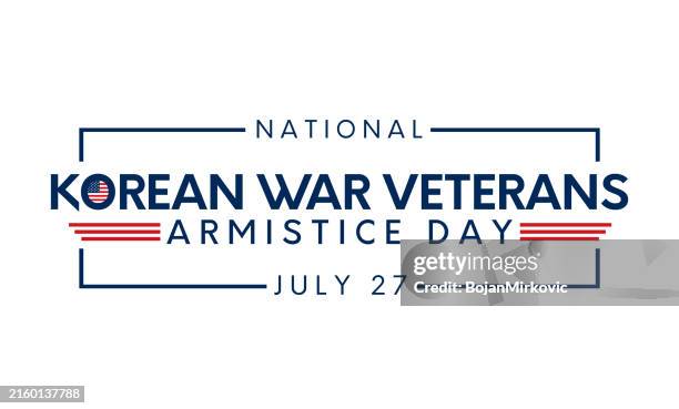 national korean war armistice day card, july 27. vector - korean memorial stock illustrations