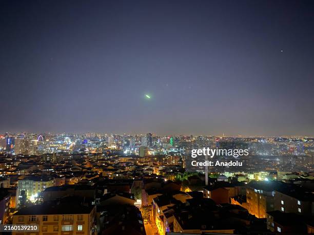The meteorite sighting across multiple locations in Istanbul is recorded by residents' mobile phones in Turkiye on July 5, 2024.