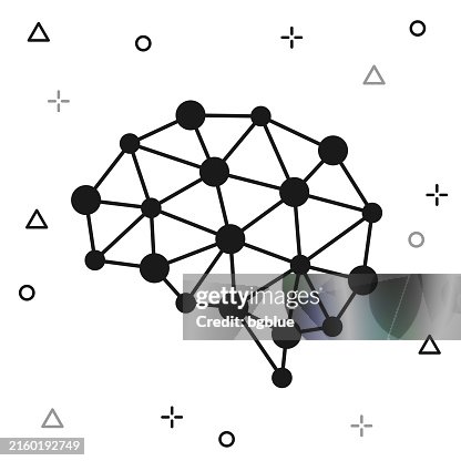 Artificial intelligence brain. Icon on white background Artificial intelligence brain. Icon on white background