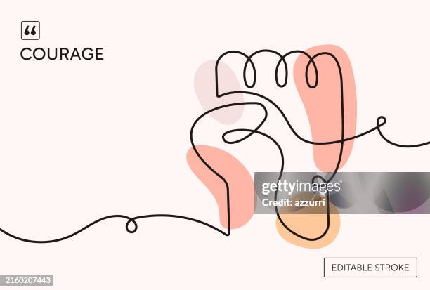 illustrations, cliparts, dessins animés et icônes de courage illustration de ligne continue - self reliance drawing