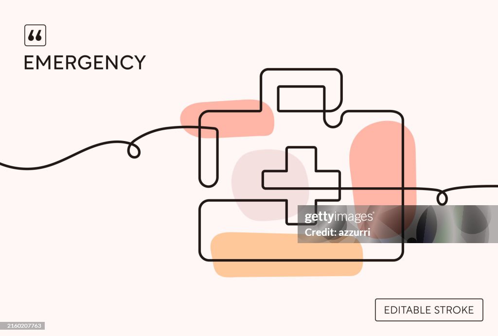 Emergency Continuous Line Illustration