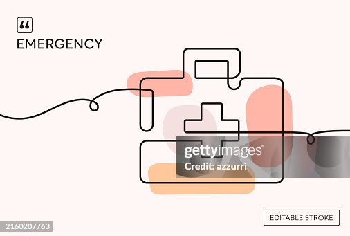 Emergency Continuous Line Illustration Emergency Continuous Line Illustration