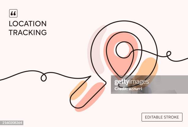 location tracking continuous line illustration - tracking progress stock illustrations