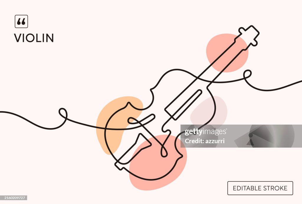 Violin Continuous Line Illustration