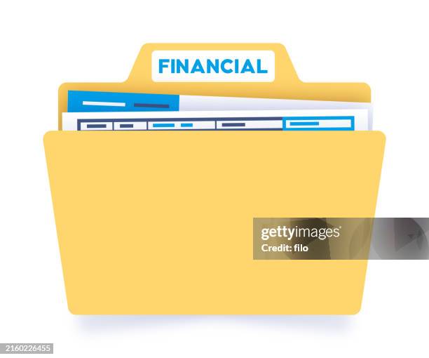 financial documents records manilla documents file folder - manila folder labels stock illustrations