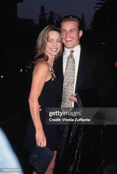 Actress and model Debbe Dunning with boyfriend Matt Spence at the ABC Affiliates Party, Century Plaza Hotel, Los Angeles, California, June 8th 1995.