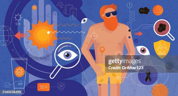 skin cancer prevention - melanoma stock illustrations