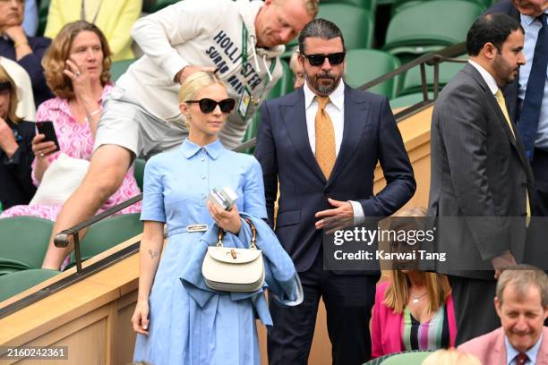 Jordyn Blum and Dave Grohl attend day two of the Wimbledon Tennis Championships at the All England Lawn Tennis and Croquet Club on July 02, 2024 in...
