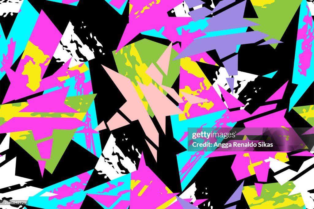 Abstract Patterns Funky Funky Urban Style Seamless Pattern With Abstract Stars And Geometric ...