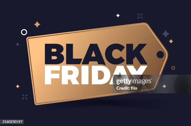 black friday gold and black price tag - dealing cards stock illustrations