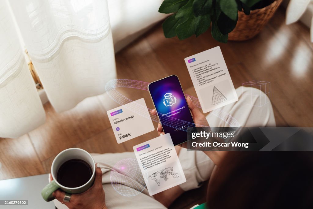 Learning With Ai Knowledge Assistant On Smartphone High-Res Stock Photo ...