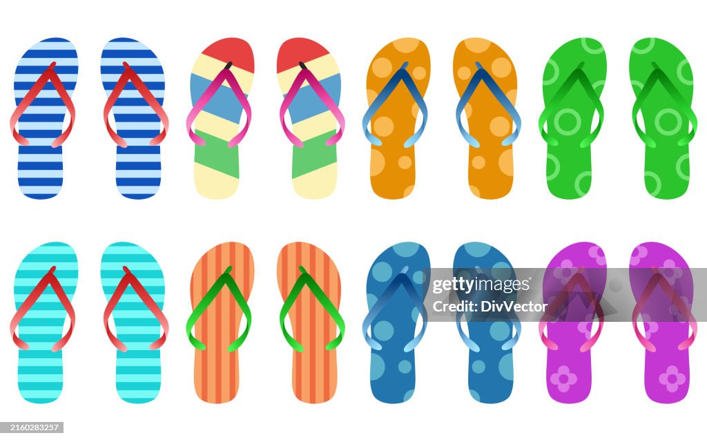 Flip flops vector set