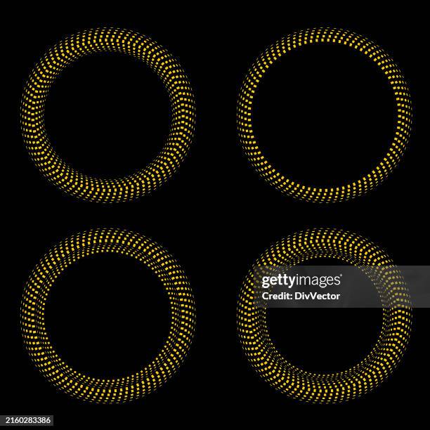 abstract gold glowing halftone dotted background - gold ring stock illustrations