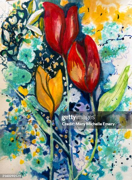 abstract tulips - tulip background stock illustrations