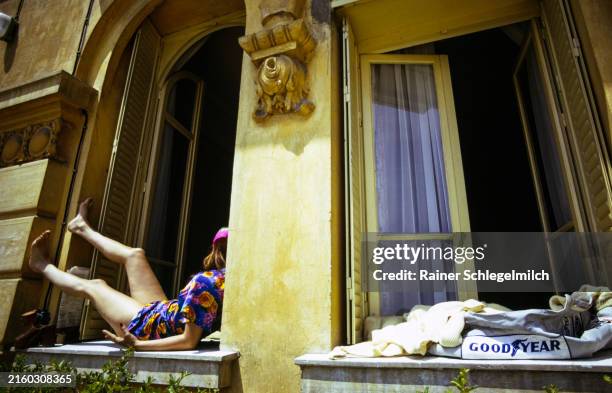François Cevert's overalls sit on the window sill of his hotel room during the Monaco GP at Circuit de Monaco on Sunday June 03, 1973 in Monte Carlo,...