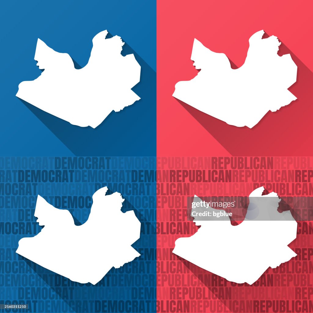 Daviess County, Kentucky. Maps on blue and red backgrounds