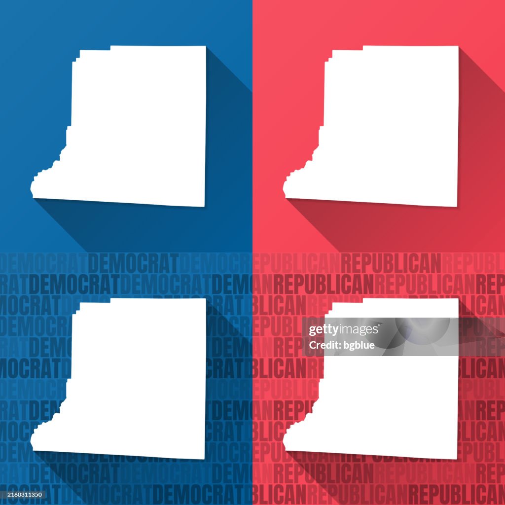 Decatur County, Georgia. Maps on blue and red backgrounds