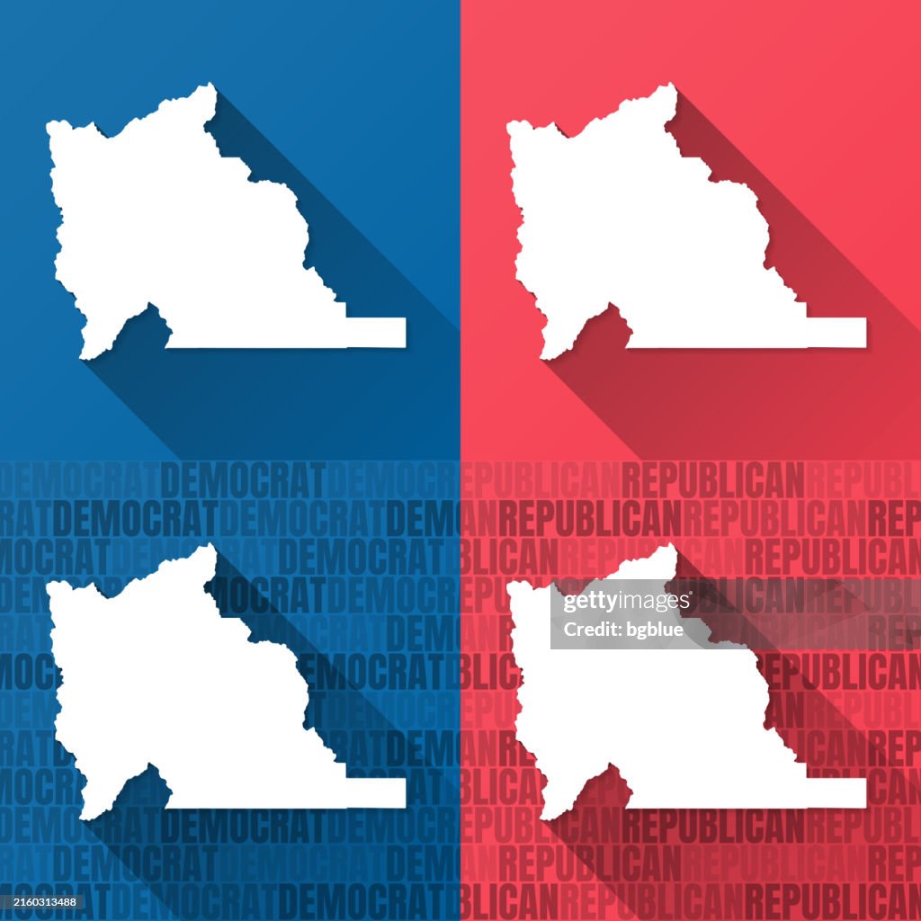 Utah County, Utah. Maps on blue and red backgrounds