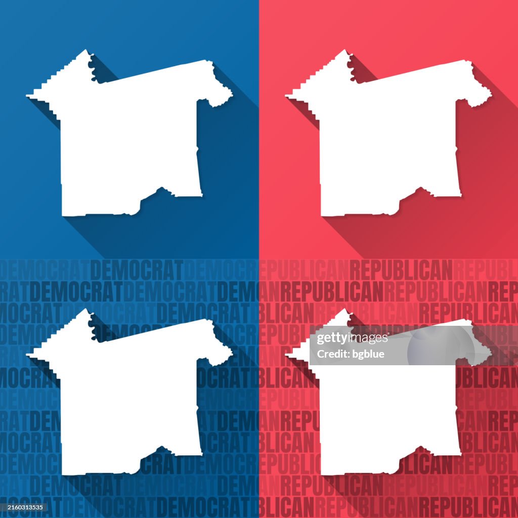 Rapides Parish, Louisiana. Maps on blue and red backgrounds