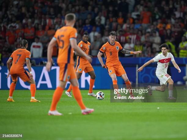 Wout Weghorst of Netherlands in action during the UEFA EURO 2024 Quarter-Final football match between Netherlands and Turkiye at Olympiastadion in...