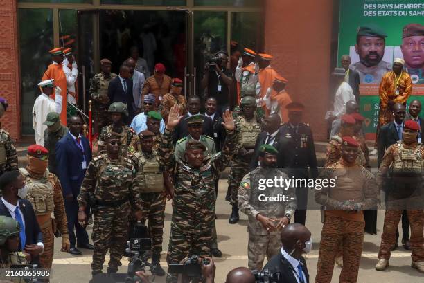 The head of head of Niger's military government General Abdourahamane Tiani , Malian Colonel Assimi Goita and Burkina Faso's Captain Ibrahim Traore...