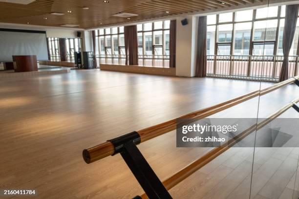 railing in the dance studio - dance studio mirror empty stock pictures, royalty-free photos & images