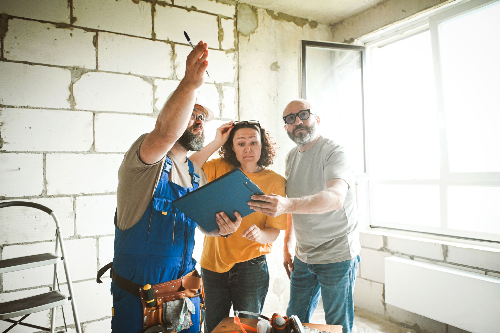 workers are doing repairs in the apartment workers are doing repairs in the apartment