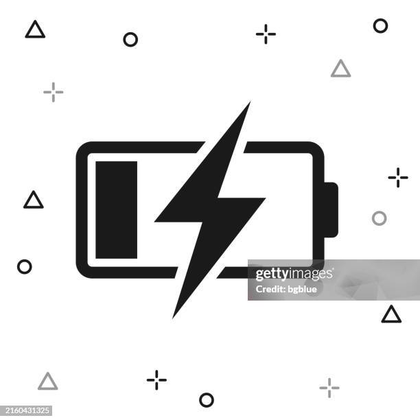 battery charging. icon on white background - wireless charging stock illustrations